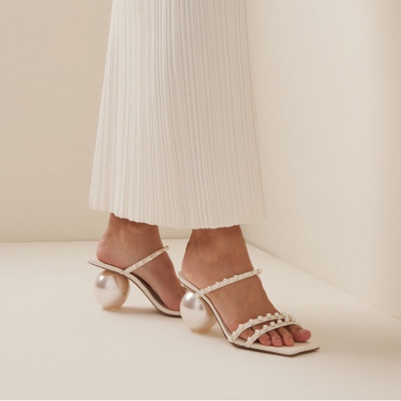 Cult Gaia “Ilona” Pearl-Embellished Sandals size 39.5 / US 9.5 - Picture 8 of 10